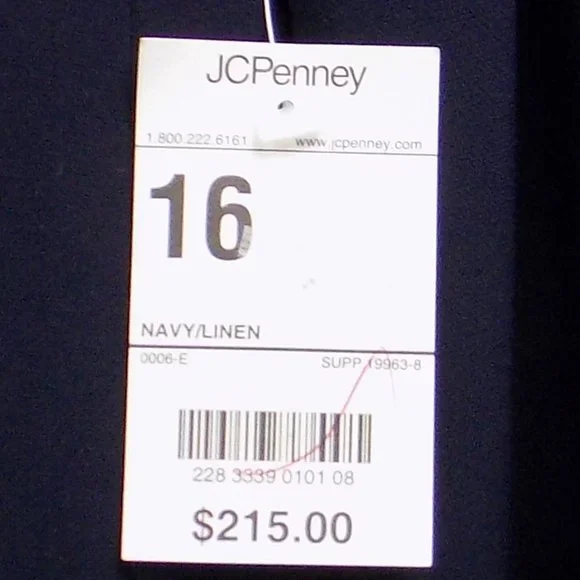 Worthington Navy Blue/Linen Zip-Front Suit Jacket and Tank Blouse Sz 18 READ NWT - Picture 4 of 16